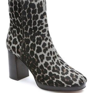 Sanctuary Razzle Booties Size 10 Leopard Print Gray Back Zip